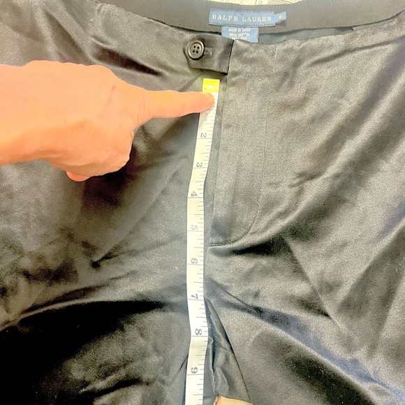 Ralph Lauren,Black Silk Blend Wide Leg Dress PantsClassic,Luxe Trousers,Size 8 - Picture 9 of 11